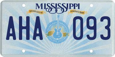 MS license plate AHA093