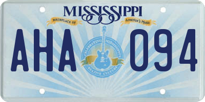 MS license plate AHA094