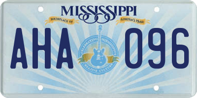 MS license plate AHA096