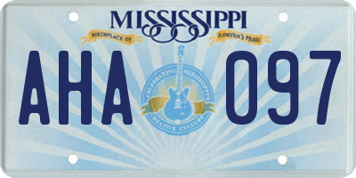 MS license plate AHA097