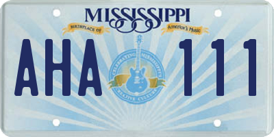 MS license plate AHA111