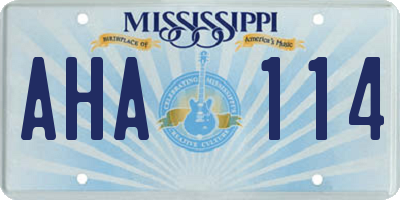 MS license plate AHA114
