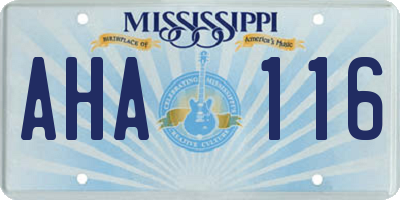 MS license plate AHA116