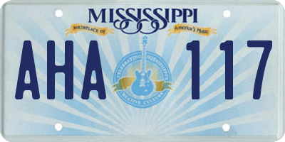 MS license plate AHA117