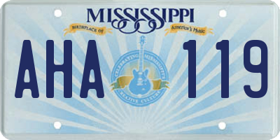 MS license plate AHA119