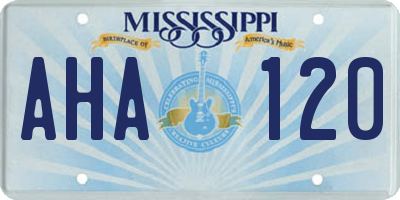MS license plate AHA120