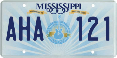 MS license plate AHA121