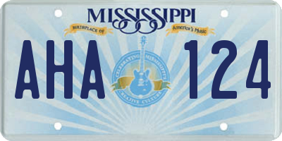 MS license plate AHA124