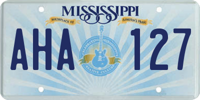 MS license plate AHA127