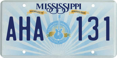 MS license plate AHA131