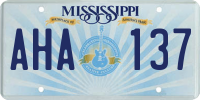 MS license plate AHA137