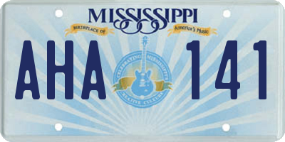 MS license plate AHA141