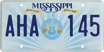 MS license plate AHA145