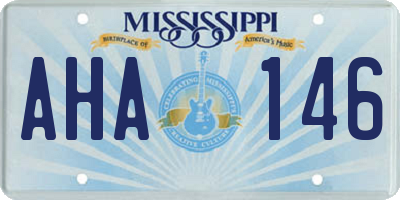 MS license plate AHA146