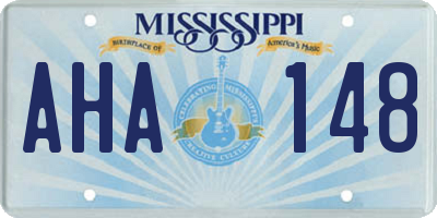 MS license plate AHA148