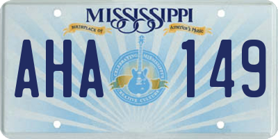 MS license plate AHA149