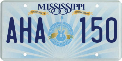 MS license plate AHA150