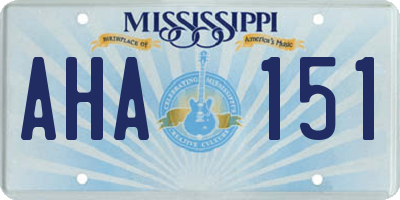 MS license plate AHA151