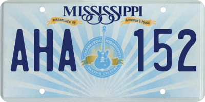 MS license plate AHA152