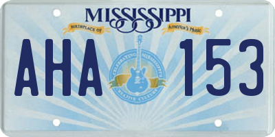 MS license plate AHA153