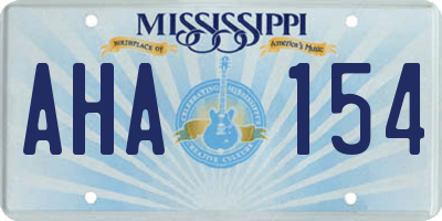 MS license plate AHA154