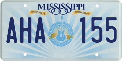 MS license plate AHA155