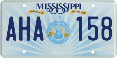 MS license plate AHA158