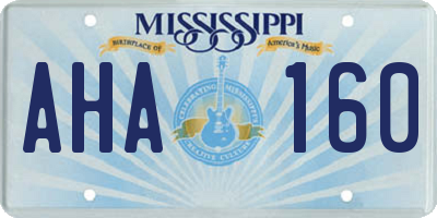 MS license plate AHA160