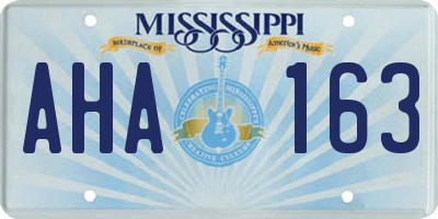 MS license plate AHA163
