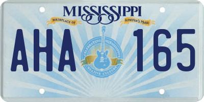 MS license plate AHA165