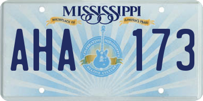 MS license plate AHA173