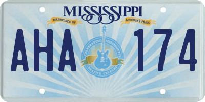 MS license plate AHA174