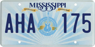MS license plate AHA175