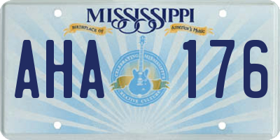 MS license plate AHA176