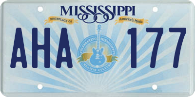 MS license plate AHA177