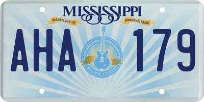 MS license plate AHA179