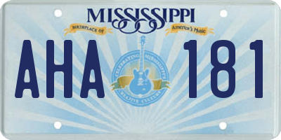 MS license plate AHA181