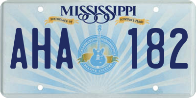 MS license plate AHA182