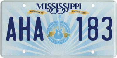 MS license plate AHA183