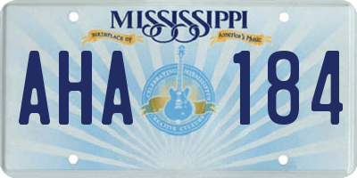 MS license plate AHA184