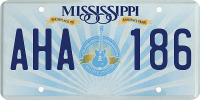 MS license plate AHA186