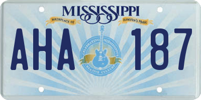 MS license plate AHA187