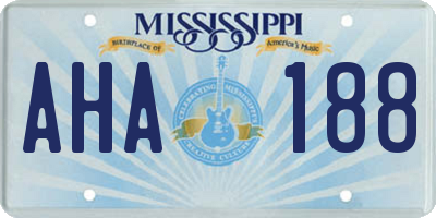 MS license plate AHA188