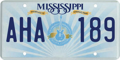 MS license plate AHA189