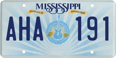 MS license plate AHA191