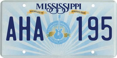 MS license plate AHA195