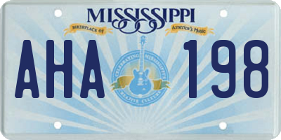 MS license plate AHA198