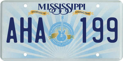 MS license plate AHA199