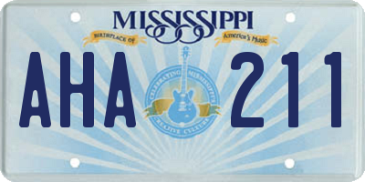 MS license plate AHA211