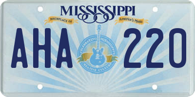 MS license plate AHA220